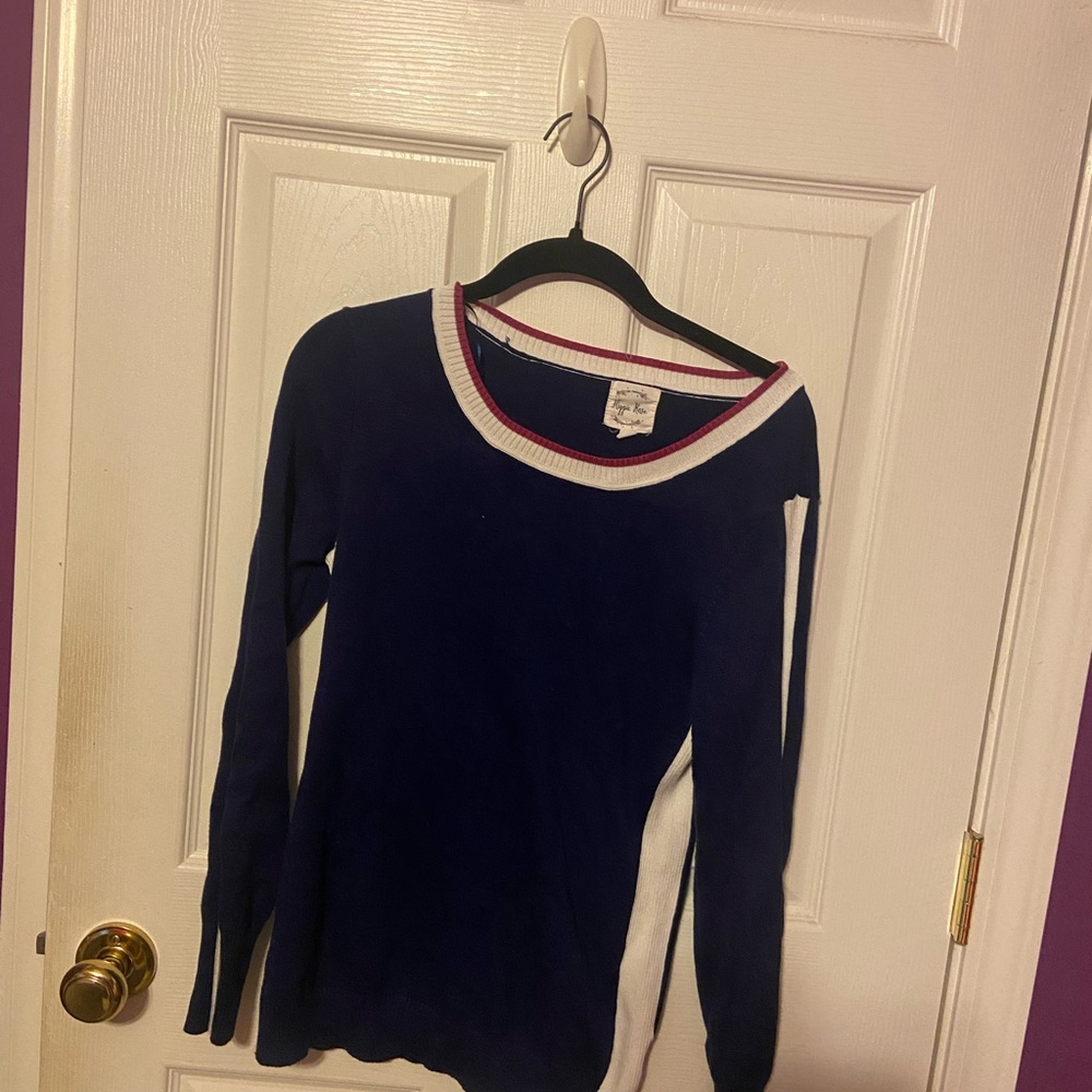Hippie Rose Navy and White Sweater